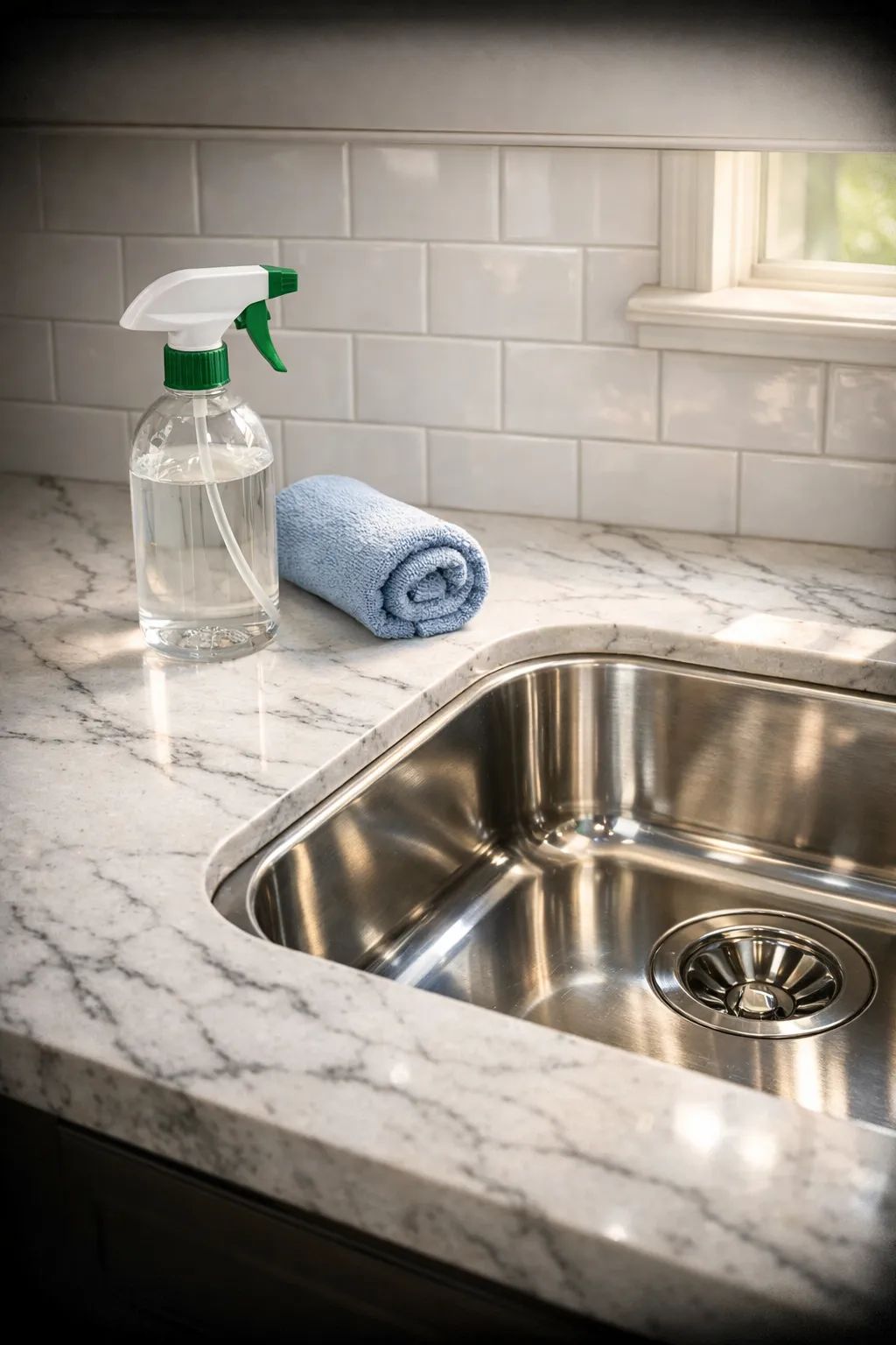 Bright Newburgh home kitchen prepared after residential cleaning