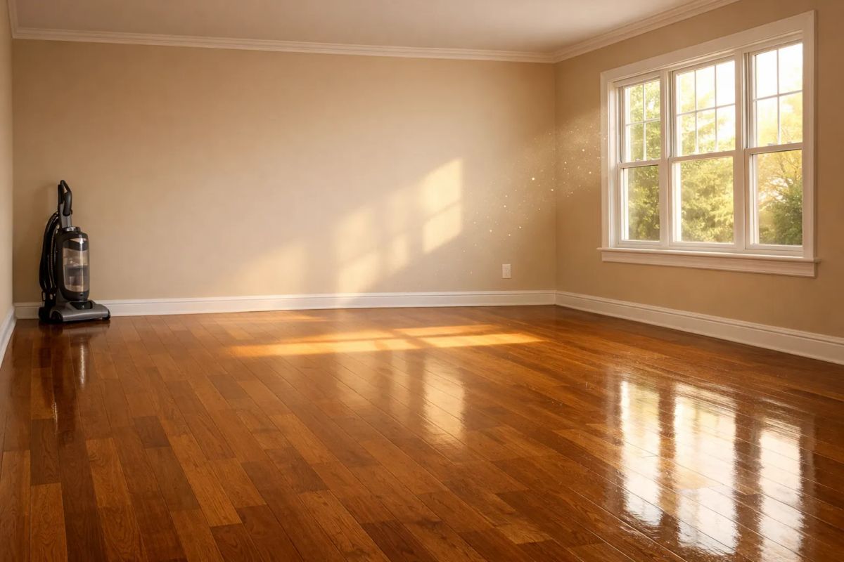 Freshly cleaned New Windsor living room with natural light